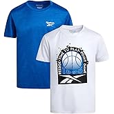Reebok Boys Shirts - 2 Pack Active Performance Dry Fit T Shirts for Boys - Athletic Training Tops for Kids (8-20)