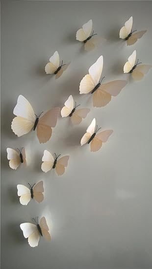 Amazon Co Jp ウォールステッカー 3d 立体 蝶々 白 全12枚 日本語説明書付 ちょうちょ ちょうちょう チョウチョ チョウチョウ バタフライ 子供部屋に最適 おもちゃ
