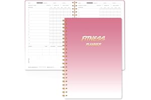 MEDOLOVE Fitness Journal Workout Planner for Women & Men - A5(5.5" x 8.5") Sturdy Workout Log Book for Gym & Personal Home Workouts - Pink