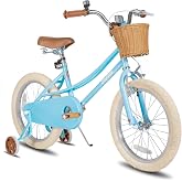 JOYSTAR Fantasy Girls Bike for Toddlers and Kids 2-12 Years Old | 12"-20" Retro Style Kids Bike with Training Wheels, Wicker Basket, Dual Brake