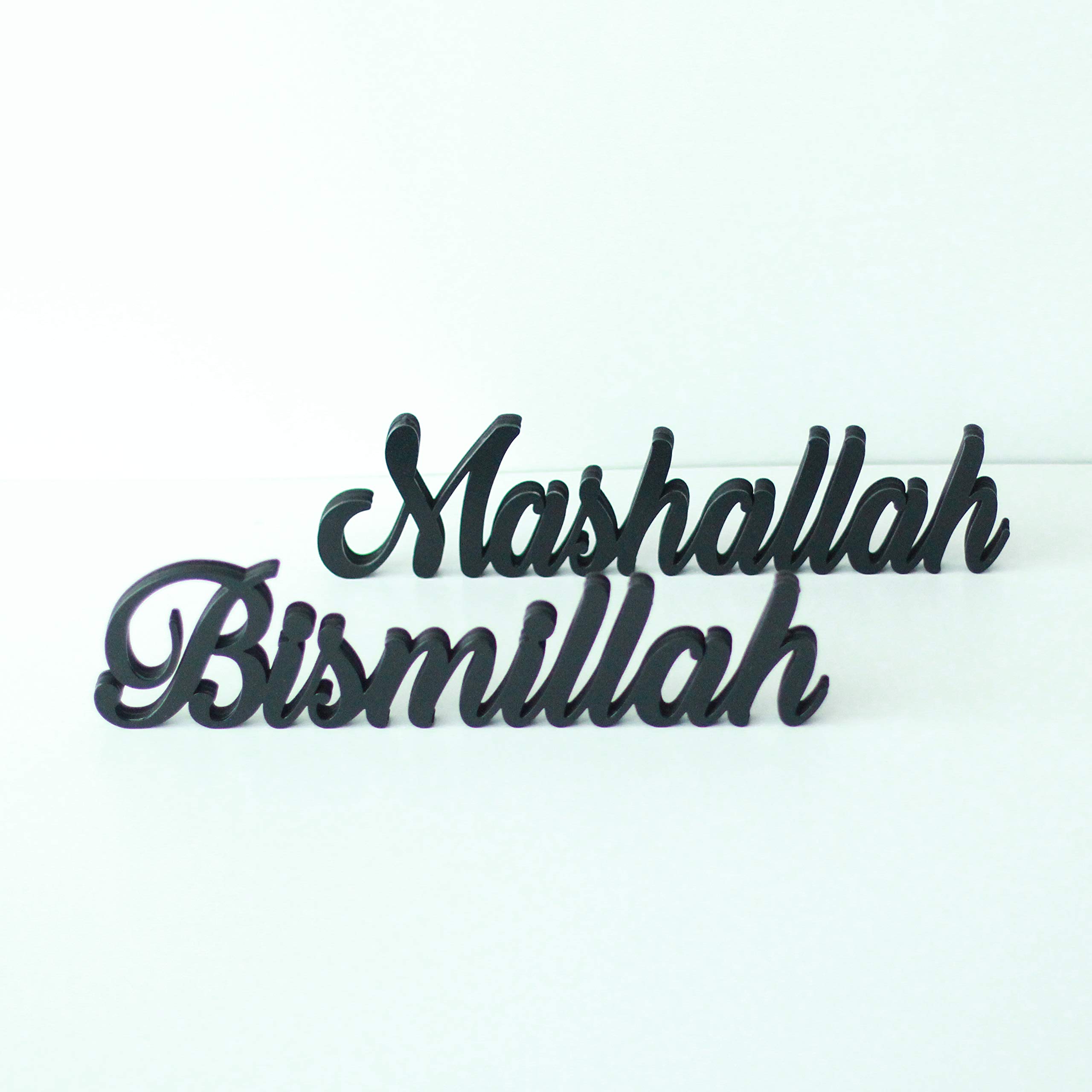 iwa concept Bismillah-Mashallah Black| Home Decor or Islamic Decor for Table or Shelves | Home Decorations for Ramadan Gifts | Eid Decorations | Islamic Ramadan Gift | Islamic Table Decor