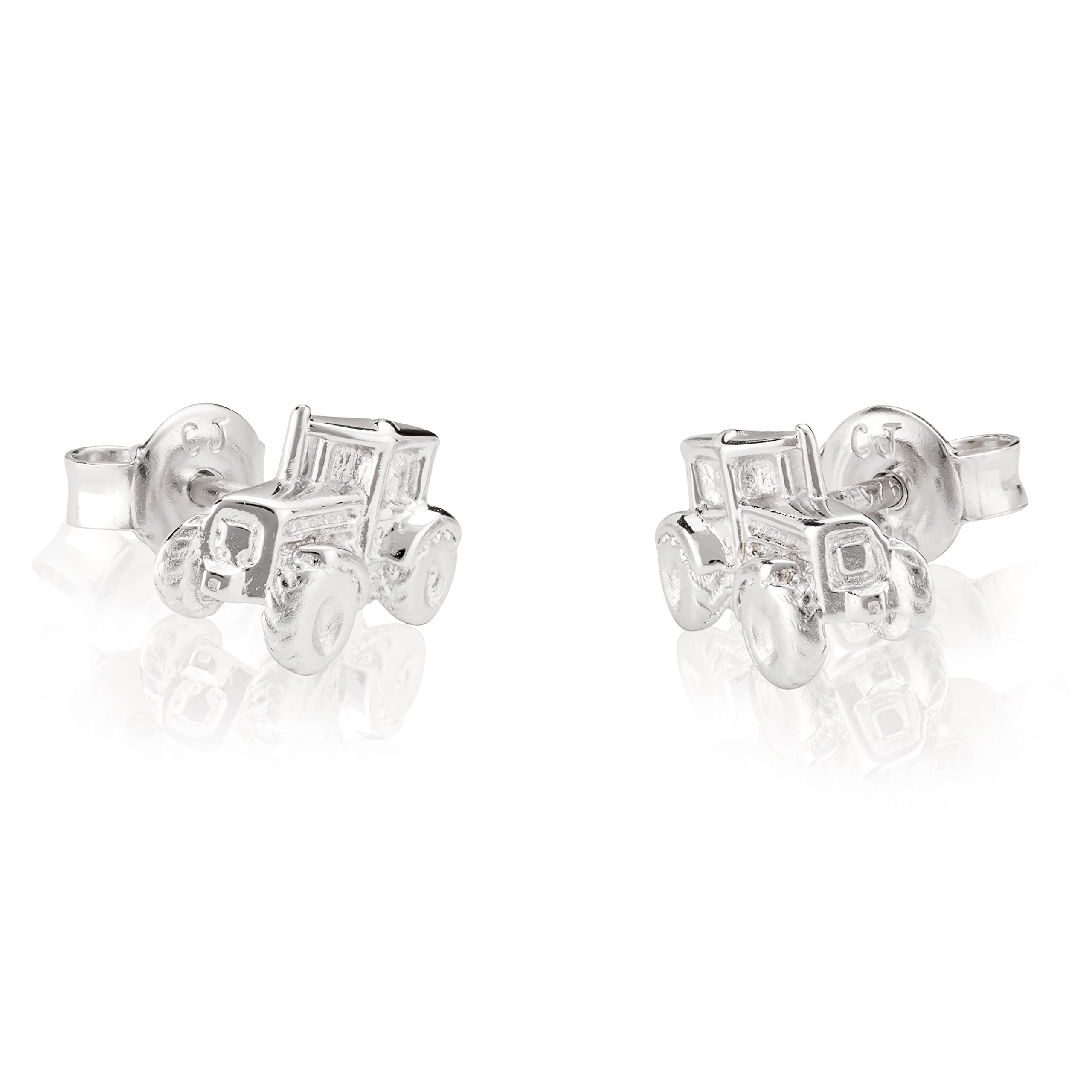 NKlaus Pair Tractor 925 Sterling Silver Stud Earrings Tractor 10 * 7mm Earrings Unisex 3766
