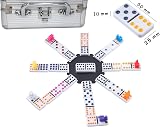 Engelhart Mexican Train Dominoes Set D12 in Metal Case 91 Dominos 2-8P view 3