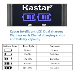 Kastar 4-Pack BP-511A Battery and LED2 USB Charger