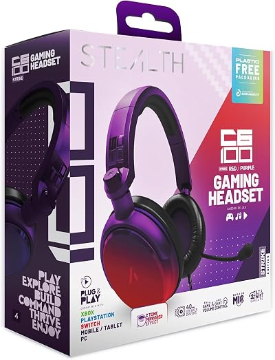 Stealth C6-100 Gaming Headset Strike Red Purple Multiplatform