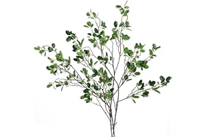 Whonline Olive Branches for Vases 3 Pack, Artificial Greenery Stems Plant 43.3 Inch Fake Green Branches Leaf for Vase Filler Garden Office Home Desk Decoration
