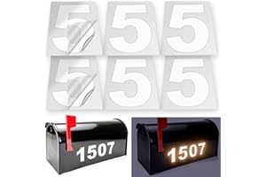 iSYFIX Reflective Vinyl Number 5 (Five) Stickers - 6 Pack 3 inch Self Adhesive - Premium Decal Die Cut & Pre-Spaced for Mailbox, Signs, Door, Cars, Trucks, Home, Business, Address Number, In & Outdoor