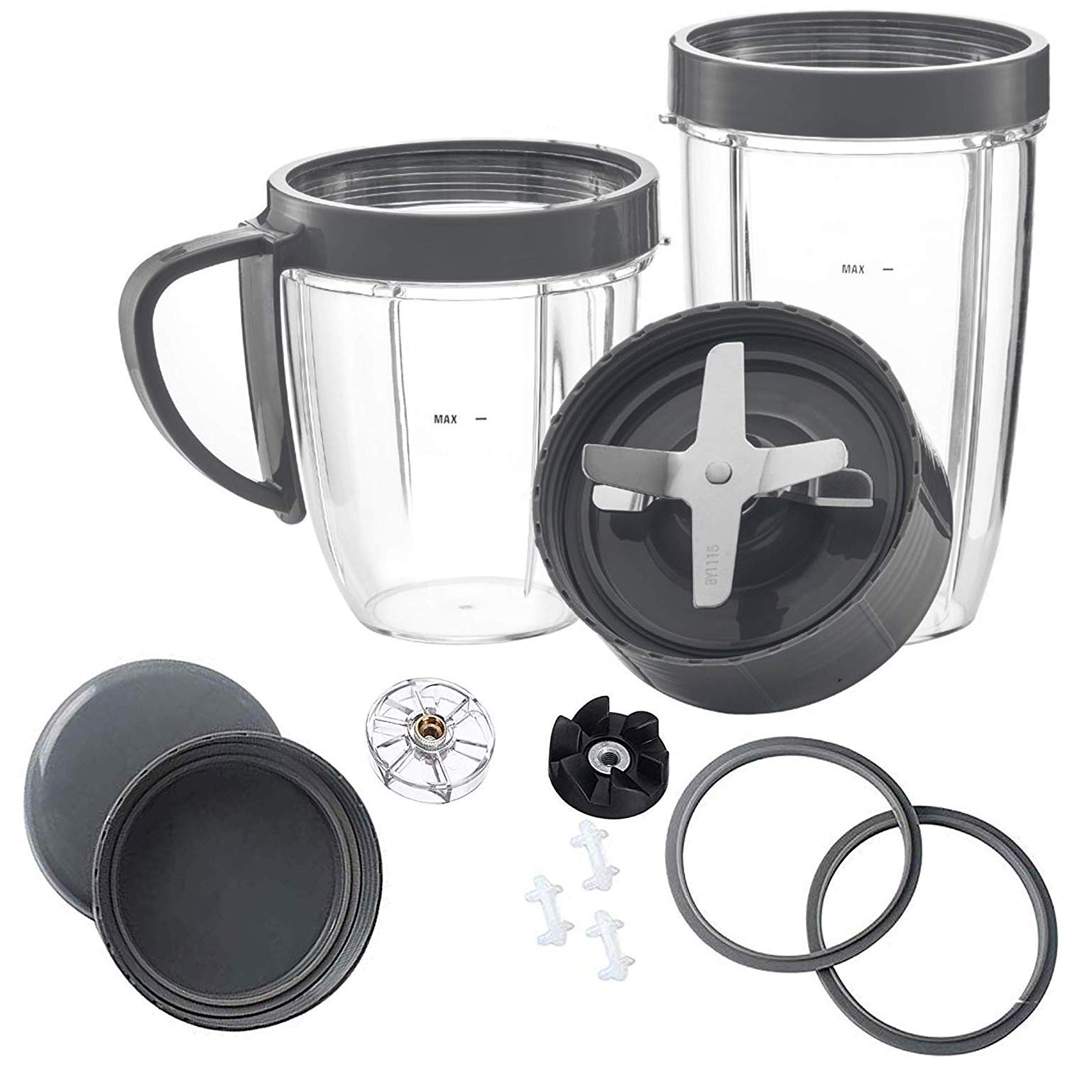 Accessories for Compatible with Nutribullet Blade wilth lids,Gears Set, Cup with Gasket Set Replacement Parts for Compatible with NutriBullet 900W/600W Series