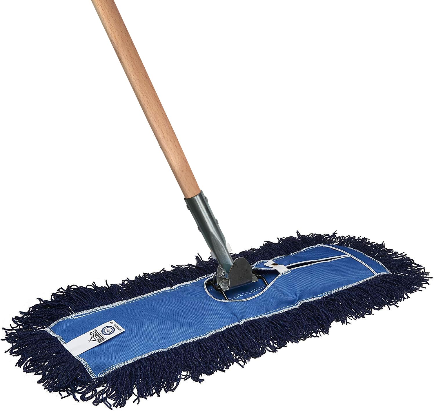Photo 1 of *MINOR DAMAGE - USED*
Nine Forty 60" Premium Nylon Dust Mop with Wood Handle - Heavy Duty Mop Head for Industrial, Commercial, and Residential Cleaning - Dry Floor Duster for Hardwood Surfaces and Commercial - Blue