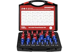 SNSMBNSR 34pcs Thread Checker, Nut and Bolt Thread Checker, 18 Inch & 16 Metric Box Set Thread Gauge, Nut and Bolt Identifier Gauge Suitable for Size Checker of Bolts or Nuts in Narrow Areas