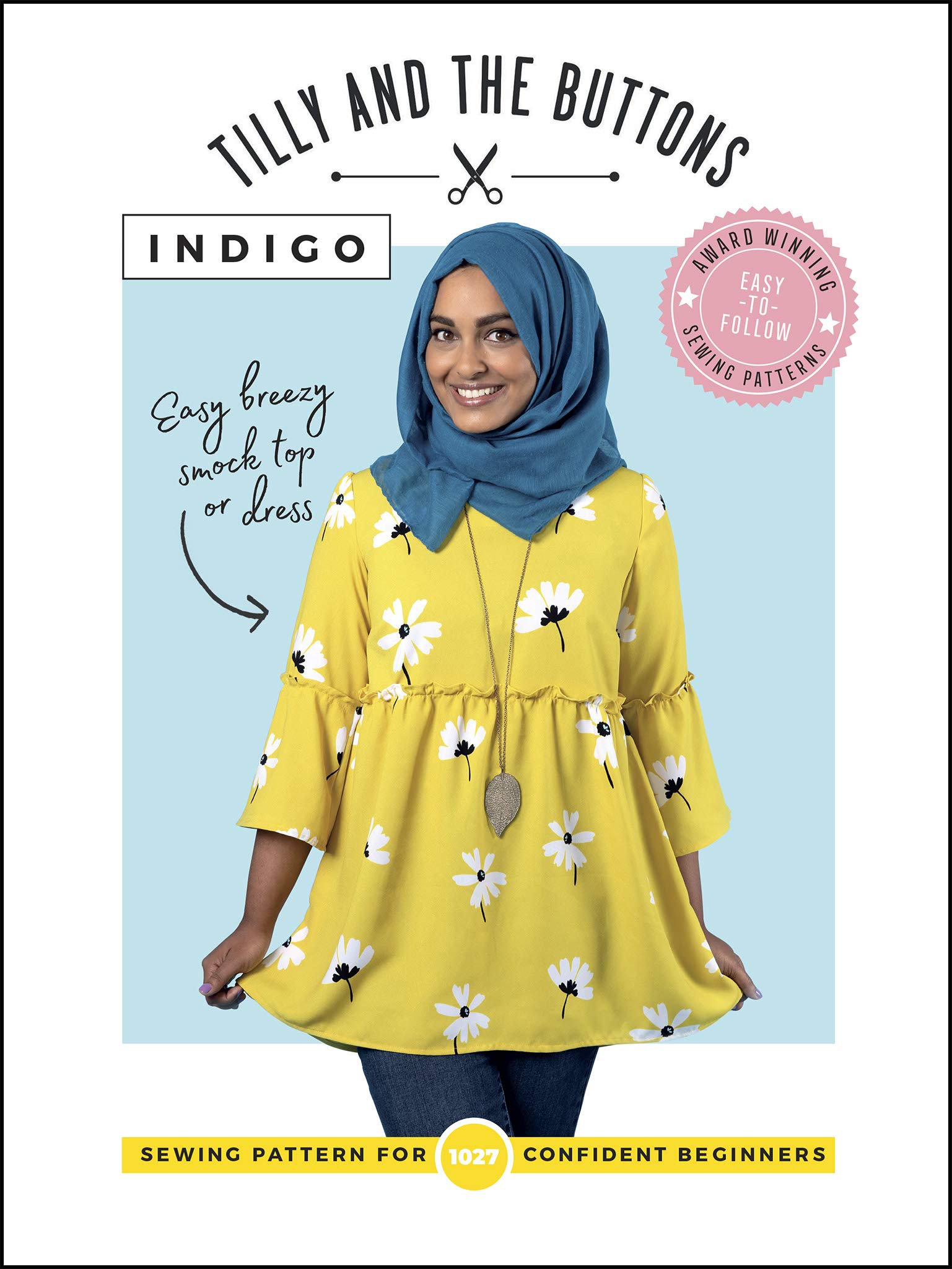 Tilly and the Buttons Indigo Smock Top + Dress Sewing Pattern UK 6-24
