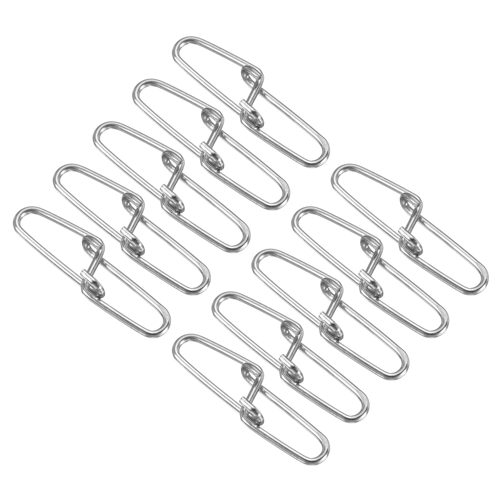 PATIKIL Duo-Lock Snaps, 100 Pack 40LBS Stainless Swivel Slid Rings Fishing Tackle Kit for Saltwater Freshwater, Silver