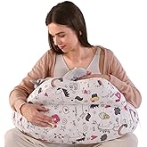 BATTOP Nursing Pillow for Breastfeeding with Removable Covers, PlusSize Breastfeeding Pillows for Mom, Bottle Feeding Pillow, Extra Pillow on Top for More Support for Mom
