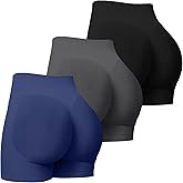Coume 3 Pack Women Workout Impact Shorts 4.5" Scrunch Butt Lifting High Waisted Seamless Biker Athletic Gym Yoga Shorts