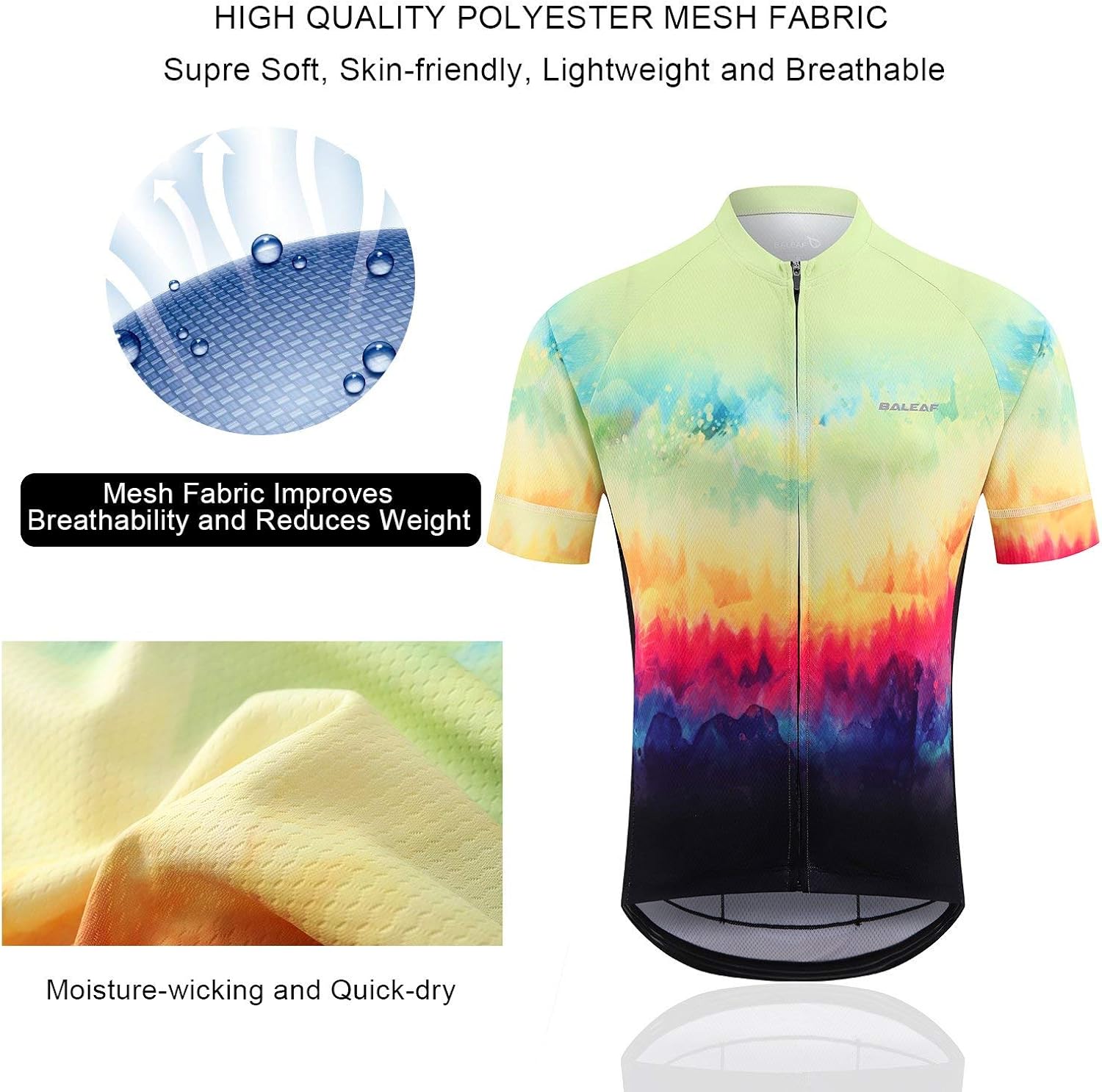 BALEAF Men's Cycling Jersey Set with 4D Gel Padded Shorts Cycling Clothes Shirts Bicycle Short Sleeve Set Road Bike: Clothing