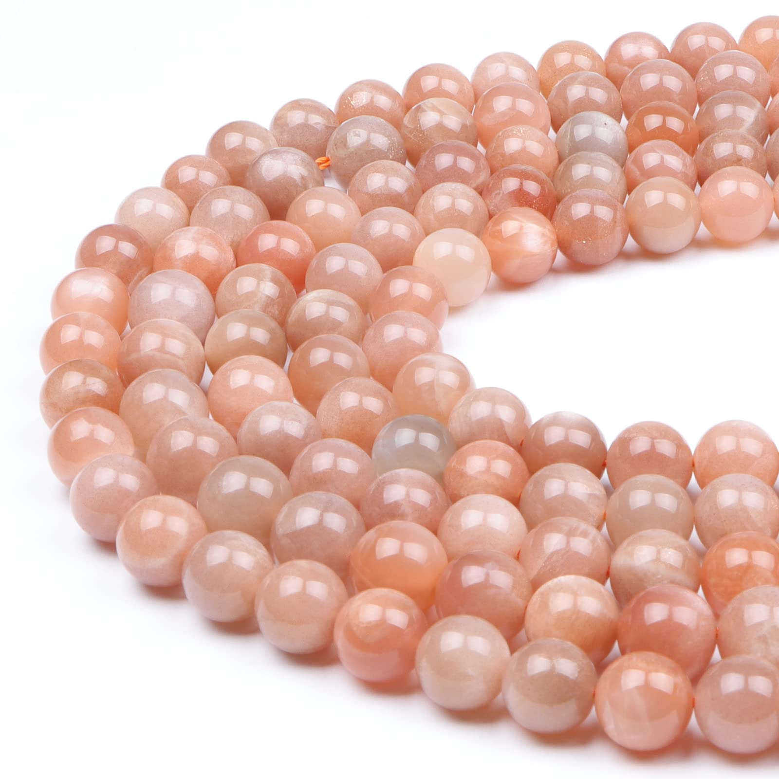 10mm Round Natural Sunstone Crystal Beads, 31-36pcs Loose Smooth Gemstone Beads, Healing Crystal for Bracelet Necklace Jewellery Making & DIY Crafts, 1 Strand 15.5" — image 1