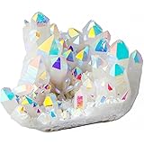 rockcloud Healing Stone Titanium Coated AB Crystal Cluster Geode Druzy Home Decoration Gemstone Specimen Large Size