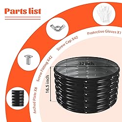 YSEJOMP 32 Inch Round Galvanized Fire Pit Ring/Fire