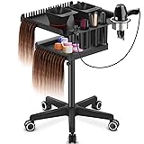 TASALON Rolling Salon Tray on Wheels, Metal