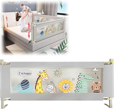 EAQ Toddlers Bed Rail Guard for Single Bed Adjustable 72-100cm Seamless Gap Free