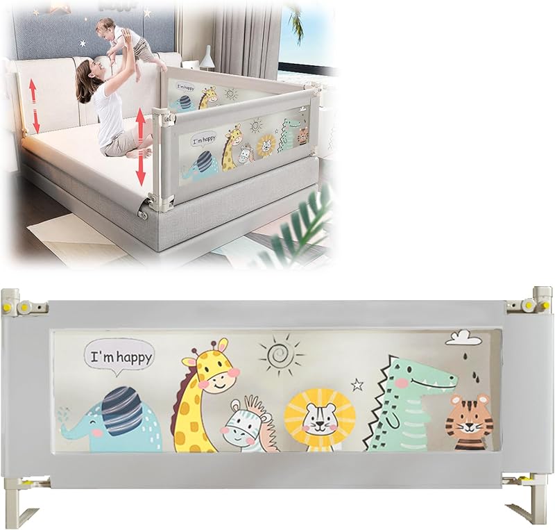 EAQ Toddlers Bed Rails 90cm Guard Bed Rail for Single Bed Adjustable Height