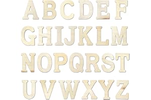 CREGUGUA 3 Inch 219 Pieces Wood Unfinished Letters Unpainted Wooden Surface Alphabet Letters for Hobby DIY Crafts