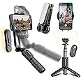 KOSCHEAL Gimbal Stabilizer for Smartphone,Selfie Stick for iPhone Tripod with Fill Light and Wireless Remote Control 1-Axis Phone Gimbal for Cell Phone Camera&Android to Vlogging on Tiktok & YouTube