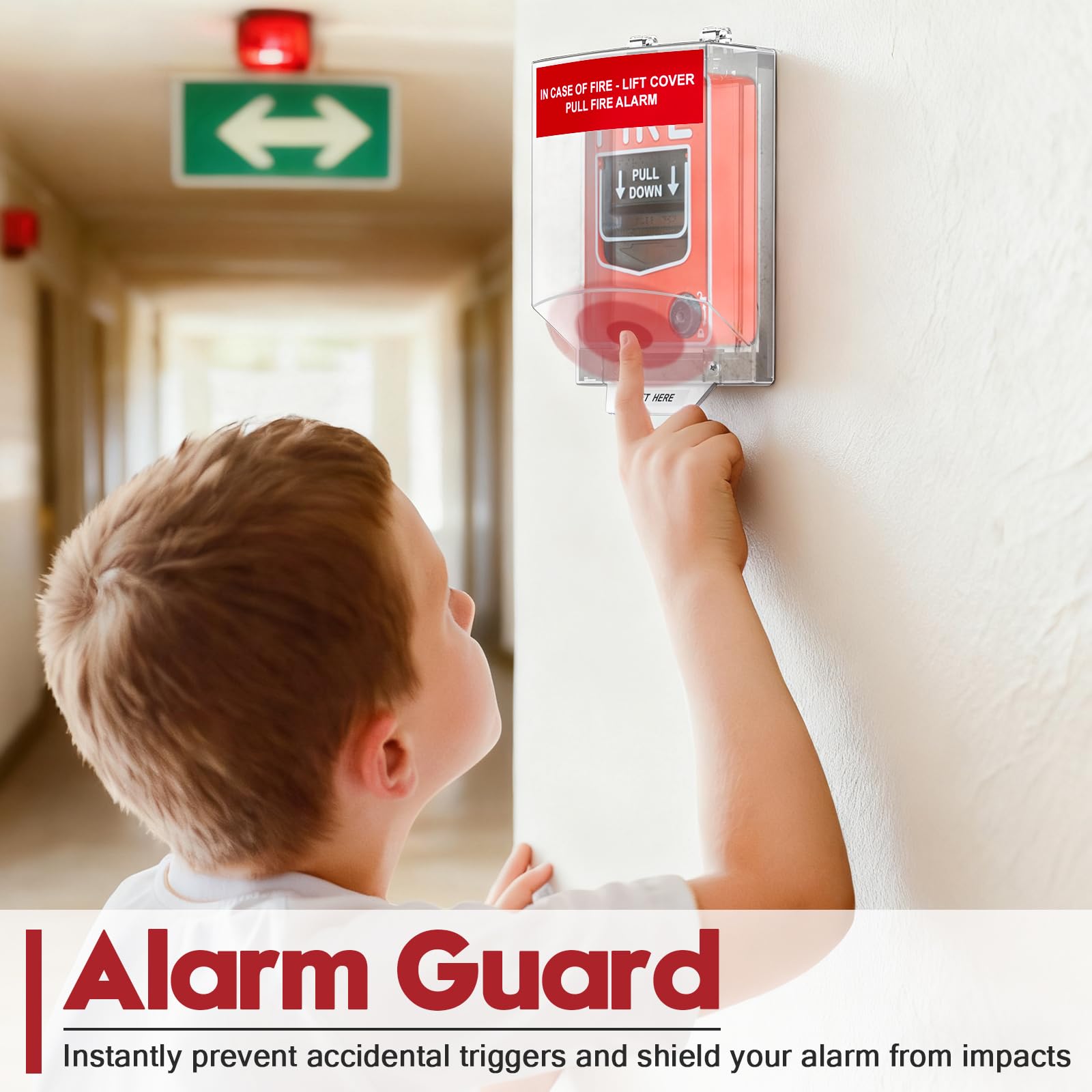 Condition photo showing New/Like New for zipcase fire alarm pull station cover, durable protective guard to prevent accidental trigger, physi