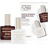 Dermelect Cosmeceuticals Phyto Strong Natural Nail Duo (2 full size pcs) Protein-Peptide Infused Base Coat & Top Coat Set, Strengthening, Hardening, for All Nail Types, Plant-Based, Vegan, Non-Toxic