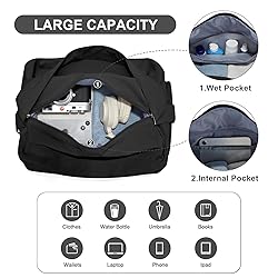 Large Gym Bag with Shoe Compartment, Workout Sport