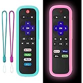 Gavyqier 2Pack Remote Cover fits for TCL Roku TV, Universal Replacement Remote Compatible with Onn Roku Voice Remote Glow in 