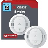 Kidde Smoke Detector, 10-Year Battery-Powered, 20SD10-V, 1 Pack | Voice Alerts, No Battery Replacements or Low Battery Chirps, Ideal for Homes and Apartments
