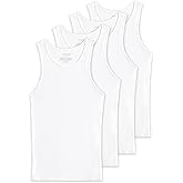 Comfneat Men's 4-Pack Big & Tall Undershirts Ribbed Cotton Tank Tops