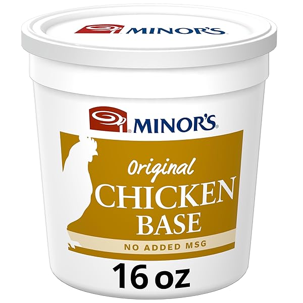 MINOR’S CHICKEN BASE, GREAT FOR SOUP BROTH, GRAVY, AND SAUCES, NO ADDED MSG, 16 OZ TUB