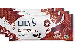 LILY'S Semi Sweet Style No Sugar Added Baking Chips, Gluten Free, Bulk, 9 oz Bags (12 Count)