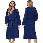 PJGGZ Hooded Bathrobes for Women, Soft Long Towel Robes for Women - Quick Dry yet Warm