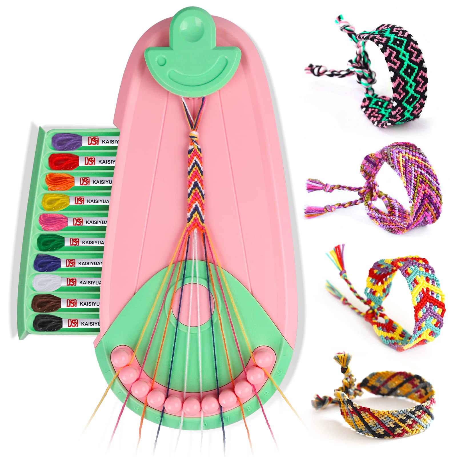 Friendship Bracelet Making kit,Arts and Crafts for Kids Ages 8-12,DIY Bracelet Making Kit with 20 Pre-Cut Threads,Birthday Gifts for Girl Ages 6 7 8 9 10 11 12 Year Old Kids Travel Activity Set