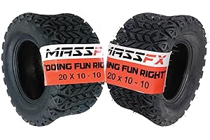 MASSFX SL 20x10-10 Front or Rear Golf Cart Turf Tire 4 PLY -Designed for the Golf Course or cruising around the Neighborhood 20x10x10; 20/1010 (2) Tires