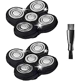 Head Shaver Replacement Blade for Grooming Bald Head Shaver,5 Blades Shavers Replacemen Heads for Bald Men Freedom Shaving,Electric Razor Replacement Heads for Shaving Kit,2Packs