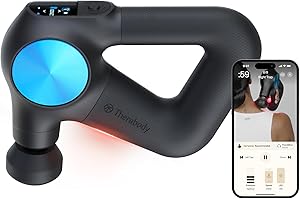 Therabody Theragun PRO Plus - 6-in-1 Deep Tissue Percussion Massage Gun, Handheld Personal Massager for Full Body Pain Relief & Muscle Tension with Biometric Breathwork, Vibration & Heated Attachments