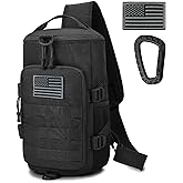 Aocmpxs Tactical Sling Bag, Military Shoulder Backpack for Men Durable Cross Body Bucket Bags EDC MOLLE Pack Outdoor Sport