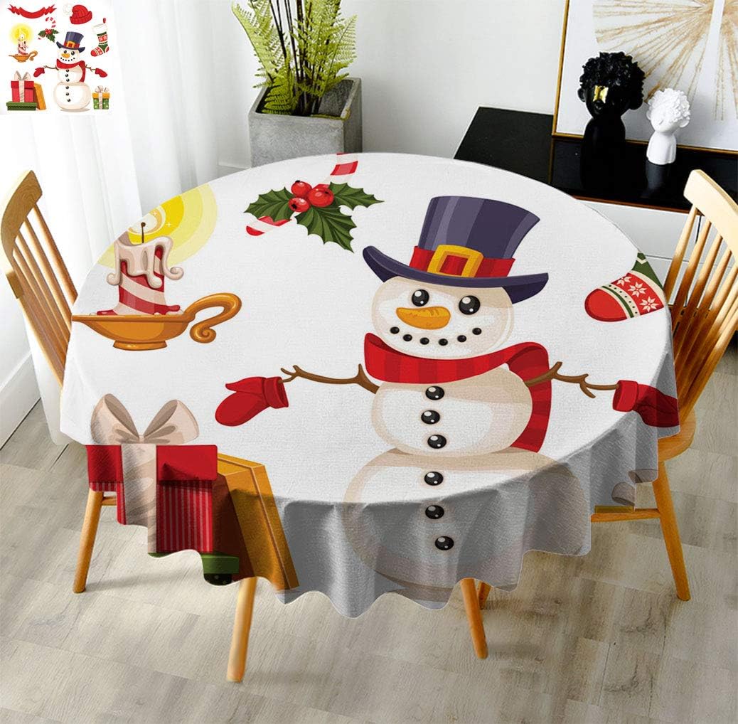 Christmas 60" Round Table Cloths, Set of Christmas Icons