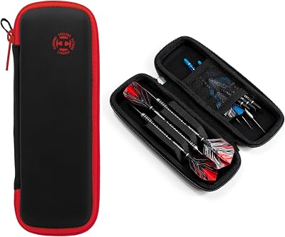 Harrows Blaze Darts Wallet Case Holds 3 Fully Assembled Darts Black Red