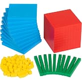 edxeducation Base Ten Blocks, Set of 121 Base 10 Blocks for Math | Color Coded Place Value, Classroom Set for 1st and 2nd Grade