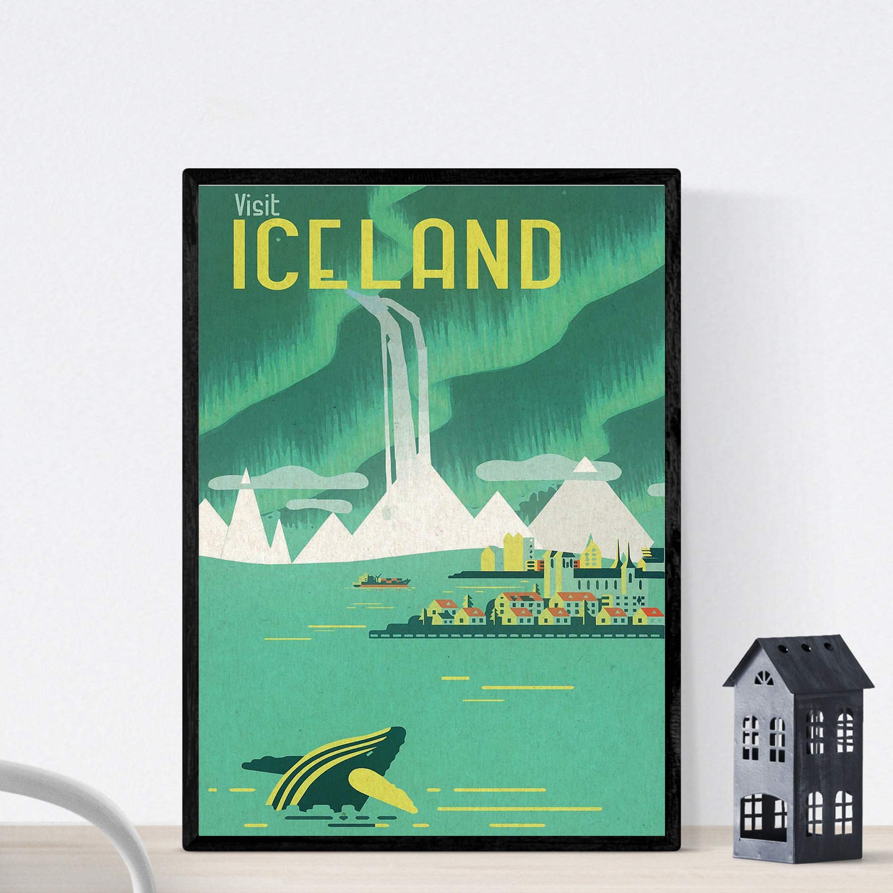 Nacnic Vintage Poster Vintage poster advertising. Travels to Iceland. A3 size