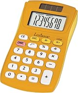 Lexibook FRUITIES Pocket Calculator 8 Digits 4 Operations Solar Battery Yellow