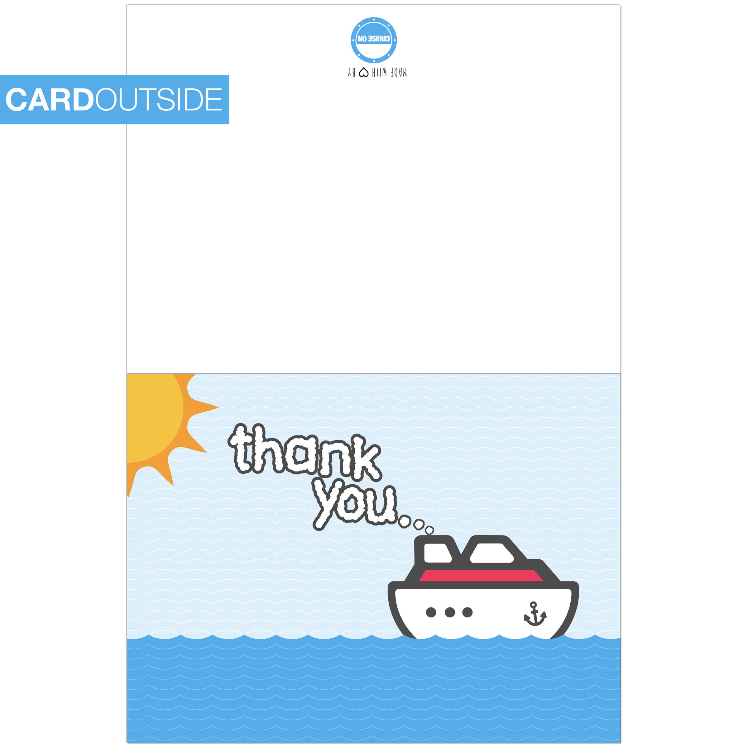 Cruise On Cruise Staff Thank You Cards (6 Pack), Elegant Appreciation Cards for Crew, Servers & Hosts, Premium Quality, Blank Inside for Personalized Messages, Cruise Gift
