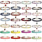 K&Q 30PCS Black Classic Gothic lace Velvet Pendant Necklace Chain Henna Chokers Necklaces Stretch Elastic for Women and teenagers