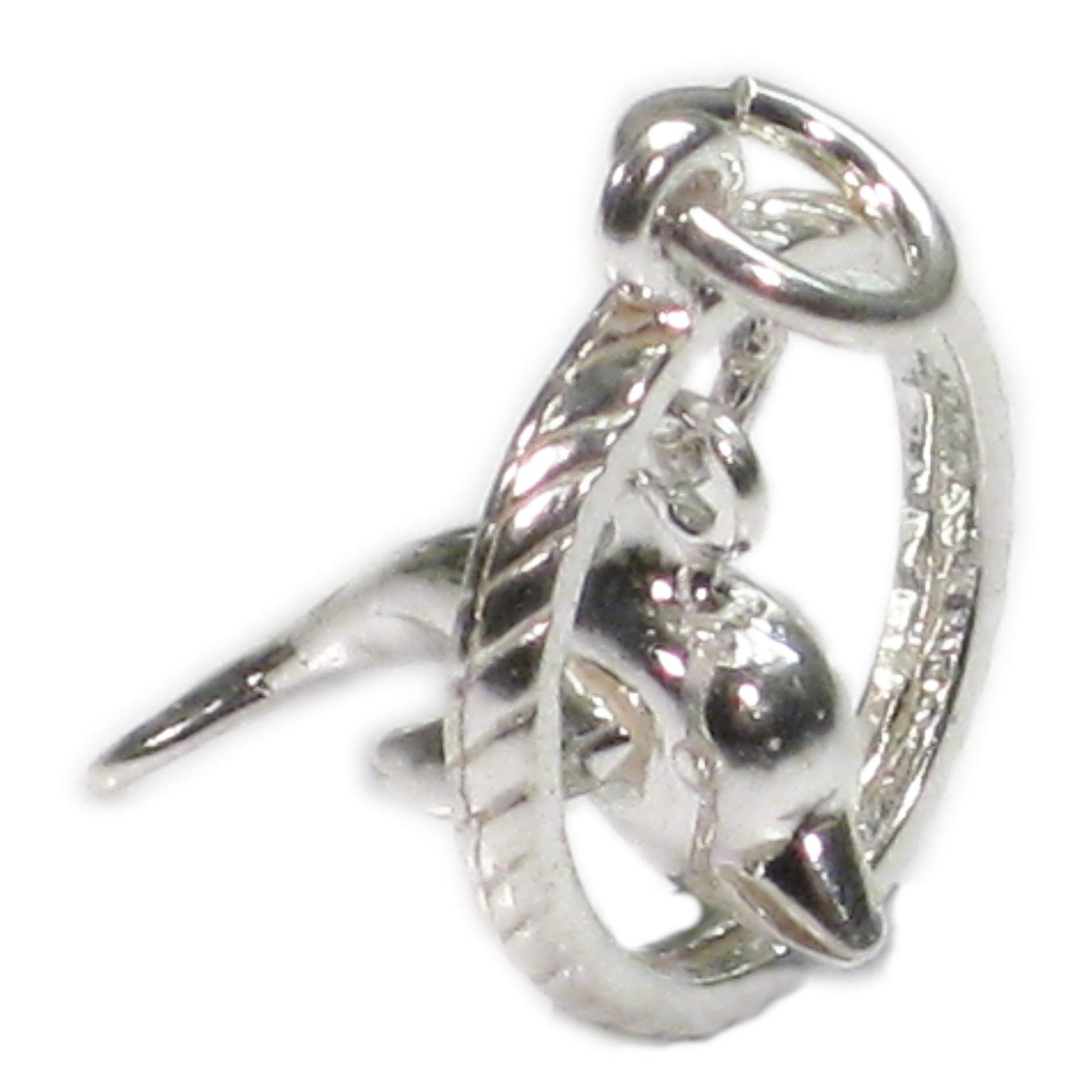 Maldon Jewellery Dolphin in hoop ring moving sterling silver charm .925 x1 dolphins charms