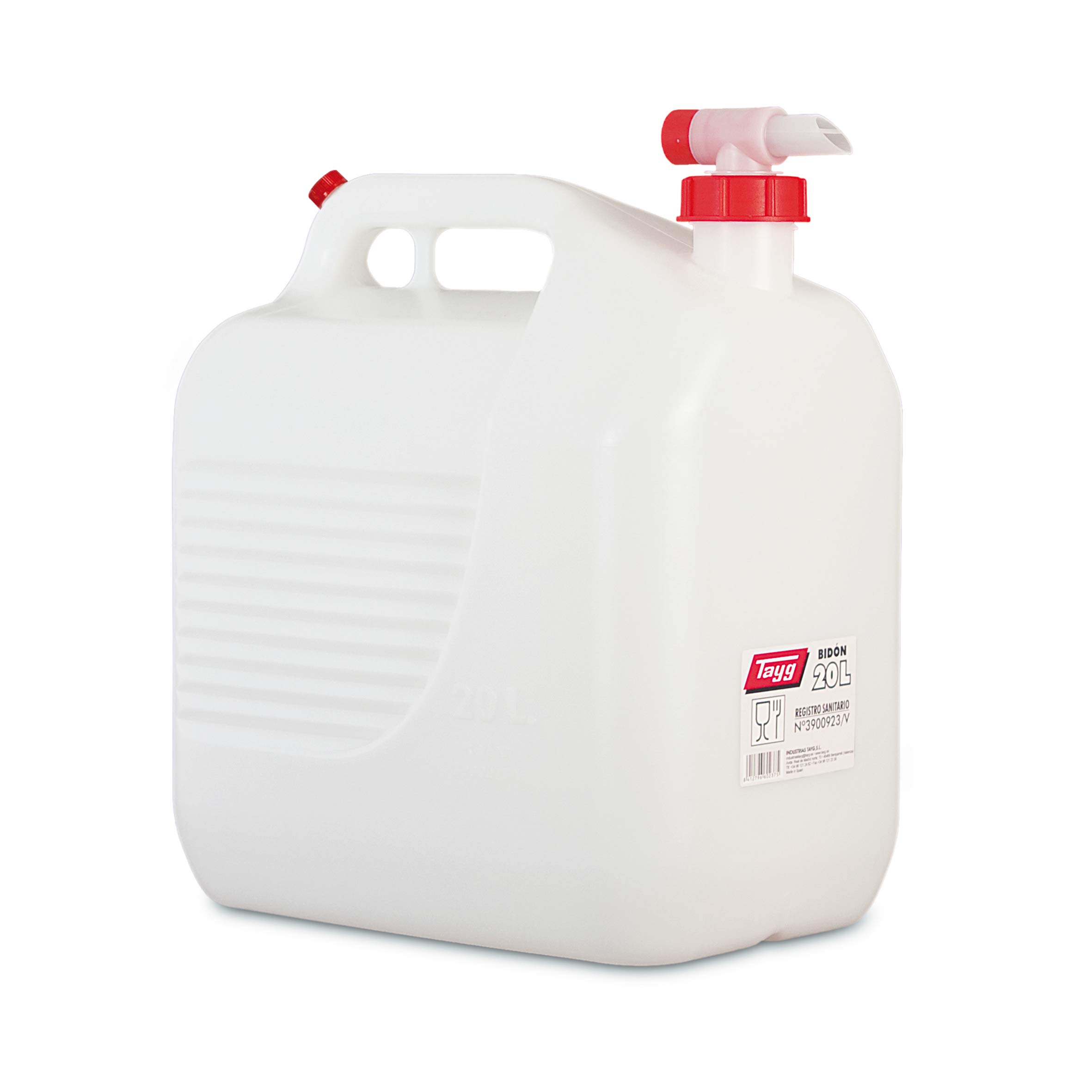 Water Container with Patented Non-Glug Spout 20 Litres